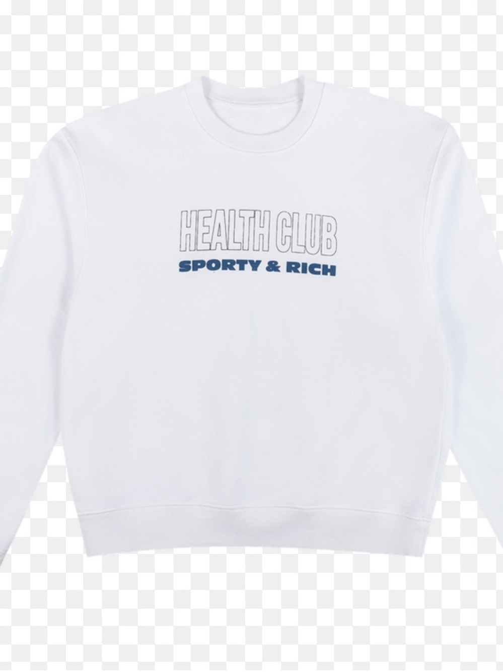 Sporty & Rich White Crewneck Sweatshirt with Blue Logo